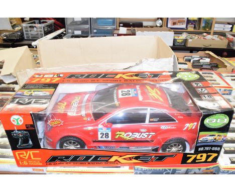 Boxed Rocket 126 scale RC sport racing car in red livery