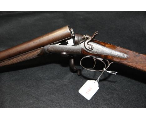 SHOTGUN: A W.R. Pape 12 gauge under lever hammer gun with figured English straight hand stock, 65mm choke, 29 1/2" Damascus b