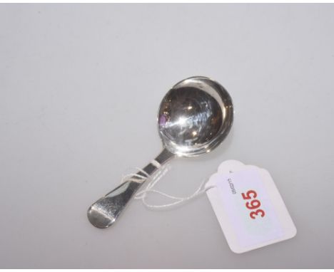 A George IV silver caddy spoon, William Bateman, London 1824, engraved with a monogram.