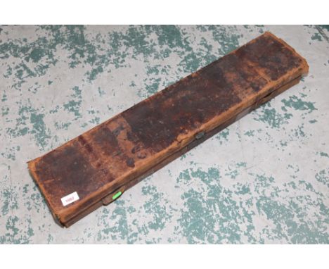 A C.B. Vaughn Guns Ltd, fitted leather gun case for a side by side hammer gun.