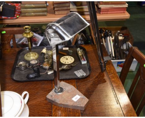 A small chrome Art Deco table lamp