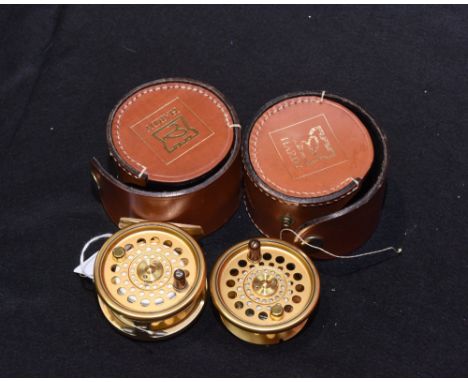 Hardy Brothers "The Sovereign" 5/6/7 salmon/trout. Wood handle, two-screw drum latch, twin U-shaped line guides for left or r
