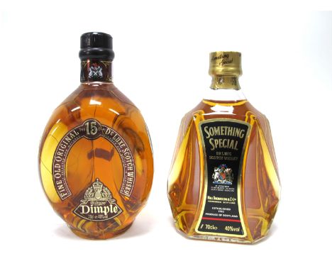 Whisky - Dimple Fine Old Original De Luxe Scotch Whisky 15 Years Old, 70cl, 40% Vol.; Something Special De Luxe Scotch Whisky