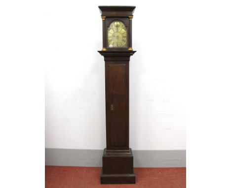 An Early XVIII Century Oak Thirty Hour Longcase Clock, the brass dial inscribed "John Chamberlain, Hertford", with Roman nume