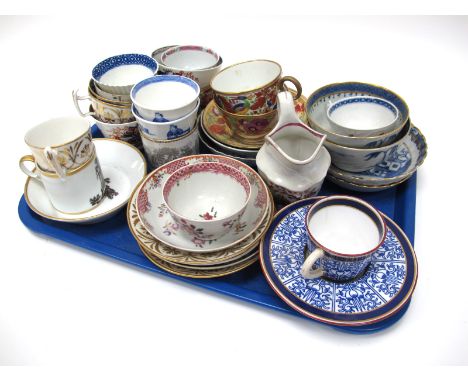 A Collection of Mainly English Tea Ware, some decorated in the chinoiserie style, including a Worcester Royal Lily pattern cu