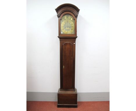 An XVIII Century Red Walnut Eight-Day Longcase Clock, the brass dial with pierced spandrels inscribed 'Jean Gruchy, Jersey', 