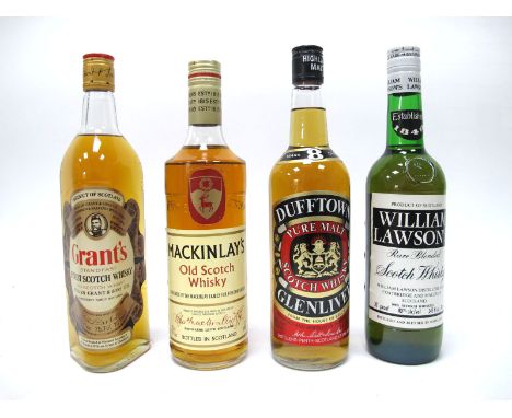 Whisky - Grant's Finest Scotch Whisky, 75.7cl, 70d proof, Mackinlay's Old Scotch Whisky, 75.7cl, 70d proof, Dufftown Glenlive