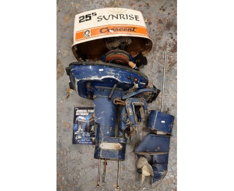A Swedish Crescent 25S Sunrise out board engine, spares or repair.