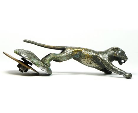 Desmo, a chrome leaping leopard car mascot, c.1930's, stamped DESMO and COPYRIGHT, 20cm