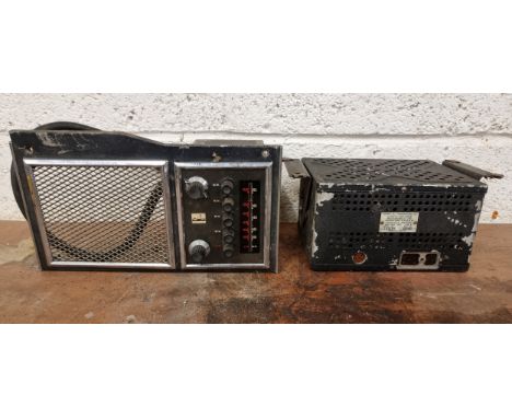 An HMV Smiths Radiomobile 4220 car radio and amplifier, as fitted to a Rover P4.