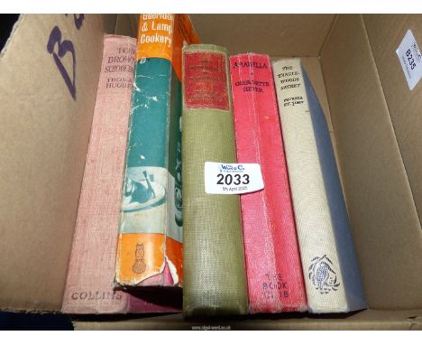 Five hardback books; The Crowthers of Bankdam by Thomas Armstrong, Arabella by Georgette Heyer, The Tanglewoods Secret by Pat