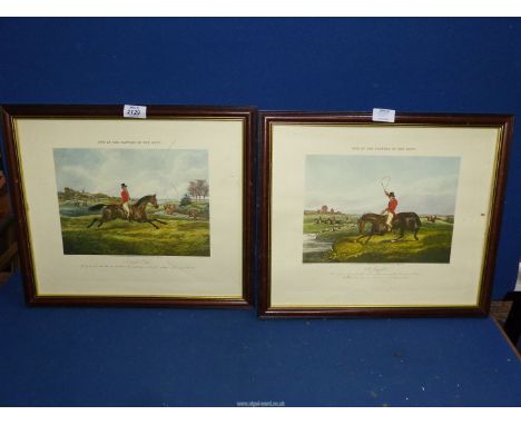 A pair of framed but unglazed Hunting Prints, after H. Alken, one of the Flowers in our Hunt series, titled "A Jonquille" and