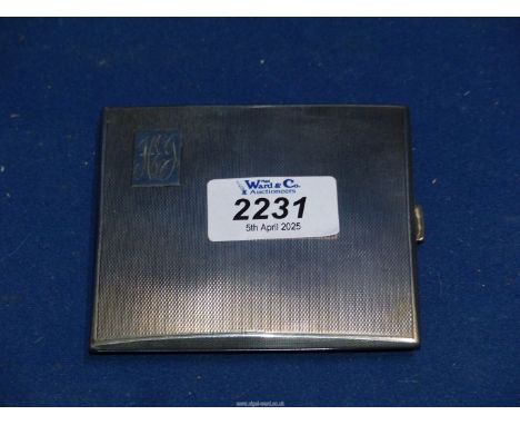 A Silver cigarette Case with engine turned decoration and gilt interior, Birmingham 1954, 108 gms.
