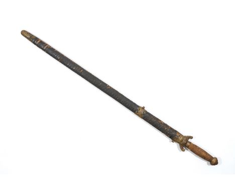 A Chinese sword in its scabbard, 19/20th C.  L.: 100 cm  Condition reports and high resolution pictures are available on our 