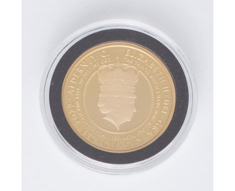 A rare Royal Mint 2022 Queen Elizabeth II Platinum Jubilee gold proof double sovereign (two pounds) by Jody Clark, obverse po