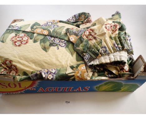 Two sets of 'Osbourne and Little' floral curtains&nbsp;95 x 145cm each and 72 x 88cm each plus pelmets