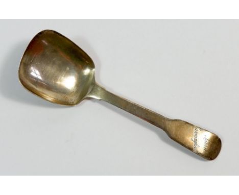 A Fiddle pattern silver tea caddy spoon, Birmingham 1829, by Joseph Wilmore 