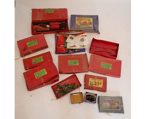 A large box of Meccano including accessory outfit 0, 1a, 2a, 3a, 4a, 5a x 2, 7a, gears etc. plus a Bayko building set - no bo