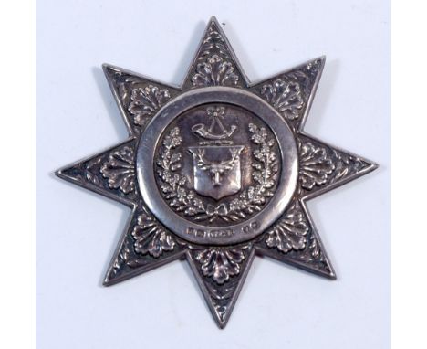 An Ancient Order of Foresters silver sash badge, Sheffield 1888 by W Eaton, 9cm wide 