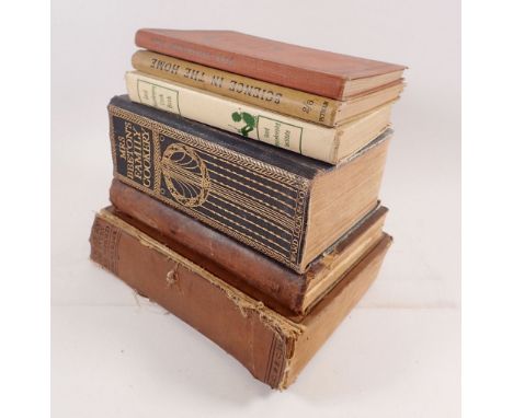 A group of vintage and earlier cookery books including Mrs Beeton, Florence Jack, Good Housekeeping etc. 