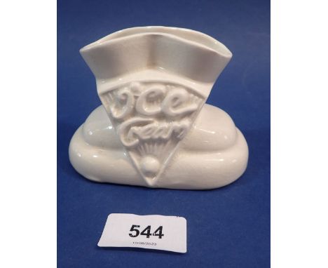 A vintage pottery 'Ice Cream' cone holder 