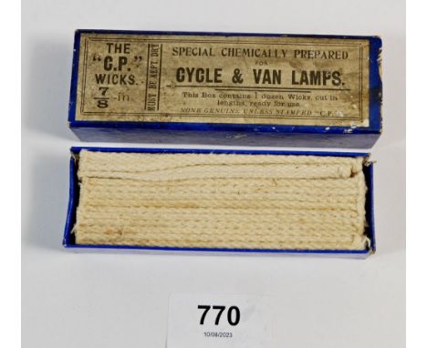 A box of Cycle &amp; Van Lamp wicks, 'The CP wicks 7/8' - unused 