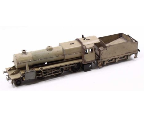 0 Gauge Bassett Lowke Style Vintage Spirit Fired Steam Engine, 2-6-0 configuration with on/off level situated in back head co