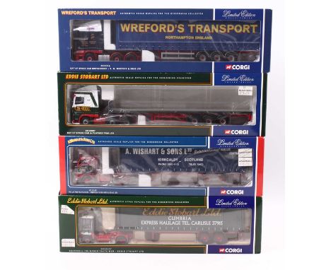 A collection of four various boxed Corgi 1/50 scale road haulage, and Hauliers of Renown diecast gift sets to include Ref Nos