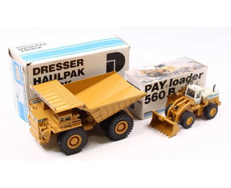 A Conrad Dresser group of two 1/50 scale boxed earth-moving/construction models to include No. 2420 Pay Loader 560B in yellow