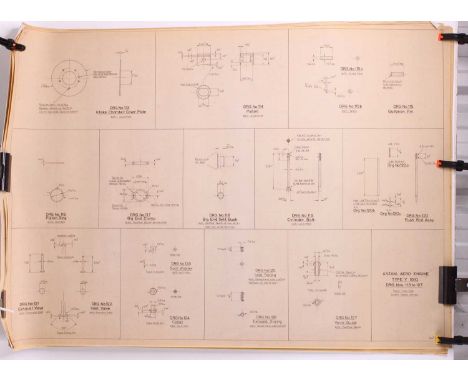 Collection of reproduction Anzani Aero Engine Plans (Type Y 1910), rolled