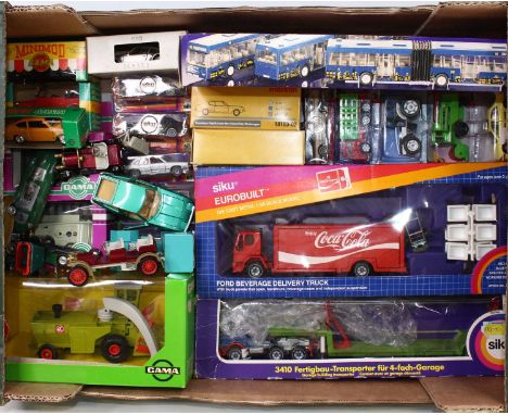 One tray containing a quantity of mixed continental diecast to include Siku, Gama, Marklin and others, to include a Siku Coca
