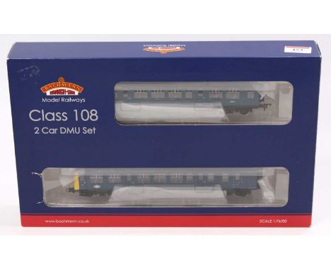 32-904DC Bachmann Branch-Line class 108 2-car DMU BR blue with yellow ends, DCC  fitted (NM) (BE) just two small tears around