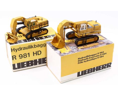 A Conrad and one other, 1/50 scale boxed Liebherr diecast to include; R981 HD Hydraulic Excavator and No. 2827 Hydraulic Exca