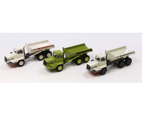 A Conrad 1/50 scale group of three loose diecast models to include No. 2762 Te Rex TA25 white Dump Truck together with No. 27