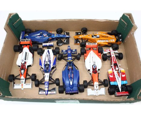 A Minchamps 1/18 scale group of seven loose F1 models to include 1996 Williams FW18 D Hill, 1999 Prost Pajero AP02, Trully Mc