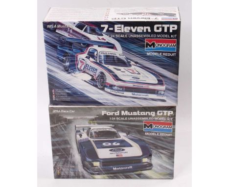 MONOGRAM 1.24 scale, IMSA GTP kit, 2708 Ford Mustang ‘Motorsport’ IMSA GTP Brabham/Rahal 1984 &amp; 2709 Ford Mustang ‘7-Elev