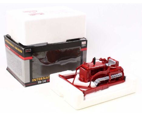 A Speccast Collectibles 1/16 scale No. ZJD 156 International Harvester TD14 Crawler with blade in red body with International