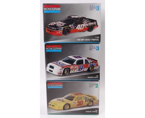 MONOGRAM 1.24 scale, NASCAR kit, 2939 ‘Pennzoil’ Pontiac Grand Am #30 M.Waltrip 1991 Season, 2940 ‘Snickers’ Buick Regal #8 R