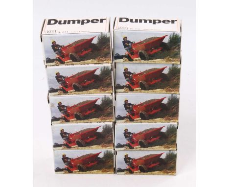 Ten NZG No. 244 1/50 scale Wibau Winget Dumpers in orange, all housed in pictorial card boxes