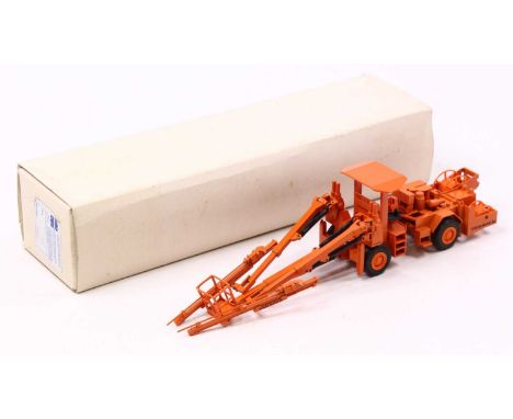 A Conrad 1/50 scale boxed model of a No. 2501 Tamrock Underground Drill, in orange body with matching hubs, housed in a foam-