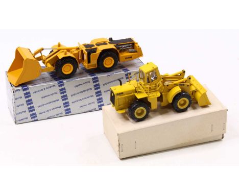 A Conrad 1/50 scale group of two earth-moving/construction models to include No. 2884 Clark Michigan 125B loader in yellow bo