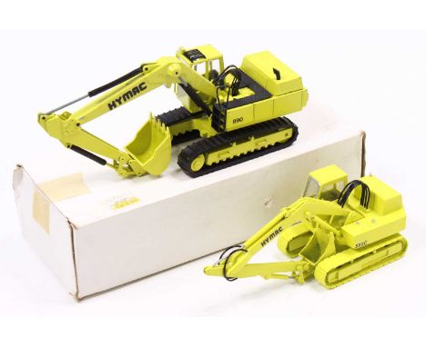A Conard Hymac group of two 1/50 scale models to include an 890 Tracked Backhoe in green with black tracks and Hymac livery t