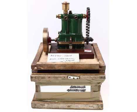 A well-engineered antique Kitchens Patent 1/6th BHP Rotary Valve Model Steam Launch, free running example, believed compound 