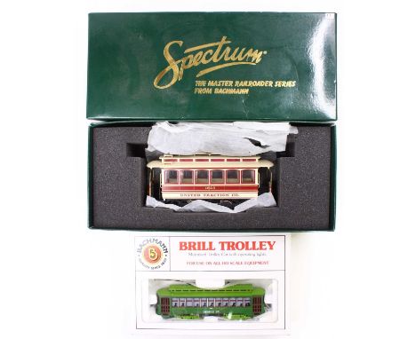 Two American style trollies: Bachmann Spectrum item no.25128 ‘ON30’ closed street car ‘United Traction’  with instructions (N