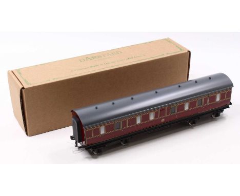 Darstaed LMS Period II Full Brake, LMS maroon lined black & yellow, grey roof, No.30549. Complete with electric flex to threa