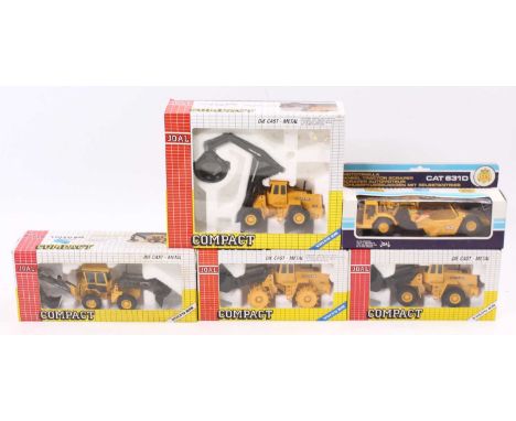 A Joal group of five boxed earth-moving/construction models to include; No. 219 Caterpillar 631 D Wheel Tractor Scraper, No. 