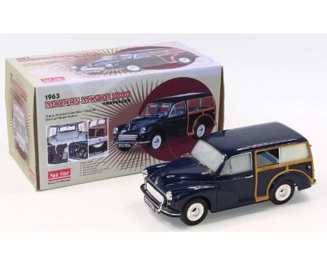Sun Star No.4793, 1/12th scale diecast model of a 1963 Morris Minor 1000 Traveller, housed in the original polystyrene packed