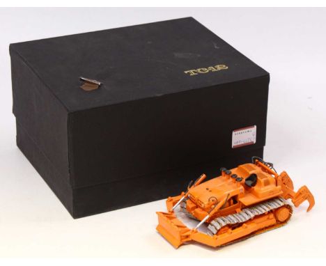A Black Rat 1/48 scale construction/earth moving model of a Euclid TC12 push dozer (with rippers), in orange body with silver