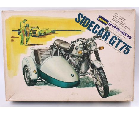 HASEGAWA 1.10 scale, MS.016 BMW R75/5 Motorcycle &amp; Full Sidecar inc Superdetail engine/frame &amp; Racing/Custom/Stock op