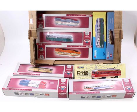 A tray containing Corgi 1/50 scale Classics/Vintage Bus Lines, boxed modern issue diecast models to include No. 55015 Septa P